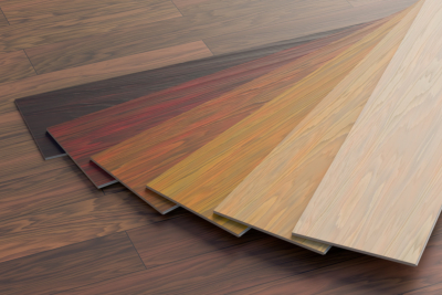 Color samples of wooden laminate floor